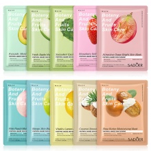 SADOER Vitamin C Fruit Essence Face Mask – Hydrating, Brightening & Skin-Smoothing Organic Sheet Mask for Glowing Korean